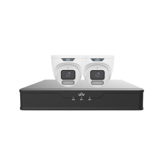 Uniview OWLVIEW 8MP 4K CCTV Kit with 4x Turret Cameras & 4-Channel PoE NVR – ColorHunter, Wise-ISP, HDD Included | IPC3628LE-ADF28K-WP + NVR301-04B-P4-IQ