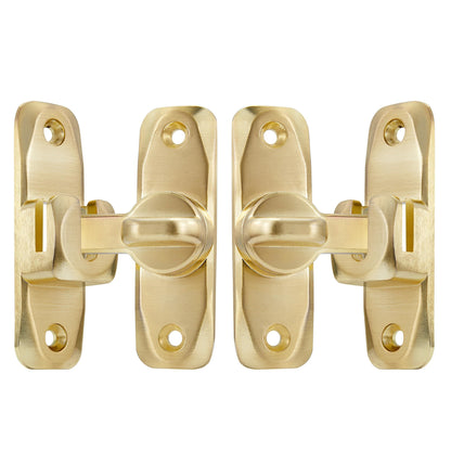 2pcs Barn Door Lock Latch Screen Door Locks Room Door Latch Zinc Alloy Flip Door Lock Latch Wardrobe Door Lock for Office Cabinet,  Gold