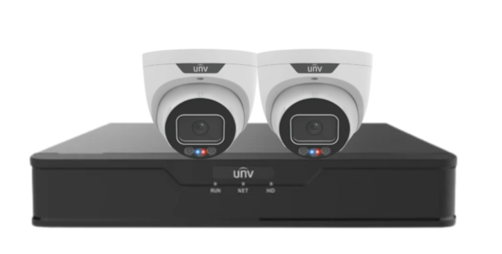 Uniview x4 6MP Triguard Turret Fixed CCTV IP Camera Kit with 4-Channel NVR & HDD IPC3636SS-ADF28KMC-I1