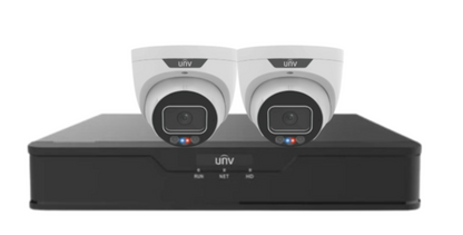 Uniview x4 6MP Triguard Turret Fixed CCTV IP Camera Kit with 4-Channel NVR & HDD IPC3636SS-ADF28KMC-I1