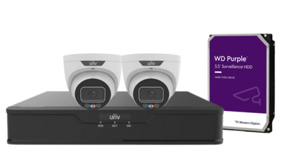 Uniview x4 6MP Triguard Turret Fixed CCTV IP Camera Kit with 4-Channel NVR & HDD IPC3636SS-ADF28KMC-I1