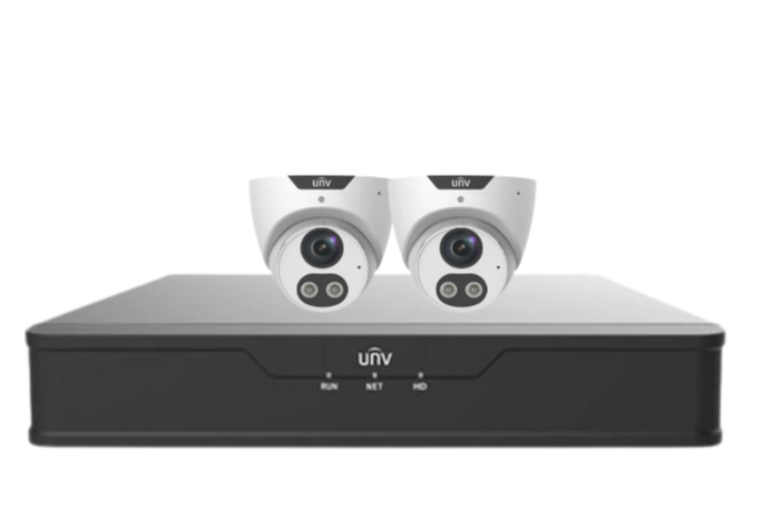 Uniview x4 8MP Tri-Guard CCTV Kit with 4-Channel NVR and HDD – IPC3618SB-ADF28KMC-I0 / NVR301-04B-P4-IQ