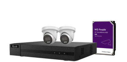 HiLook IPC-T282H-MU  (REPLACED BY T381H)  8MP AI Fixed Turret Network CCTV Camera 4K Kit – Includes 4 Cameras + 4CH NVR + HDD
