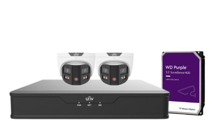 Uniview PRIME-III 8MP 180° Dual-Lens AI CCTV Kit – 4 Channel NVR + HDD – ColorHunter, People Counting, 30m IR – IPC3K28SE-ADF28KMC-DL-I0 Triguard