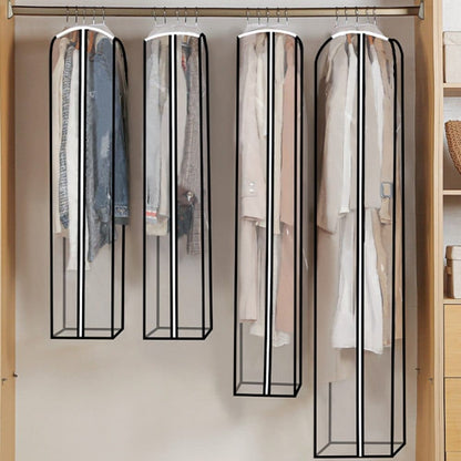 3-Pack Transparent Dustproof Garment Storage Bags with Zipper for Wardrobe, PEVA, 60 x 25 x 130cm