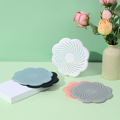 3 Pcs Shower Drain Covers Hair Catcher, 5.7 Inch Silicone Kitchen Sink Strainer Bathroom Shower Sink Stopper - Drain Cover Hair Trap, Filter for Kitchen Bathroom Tub