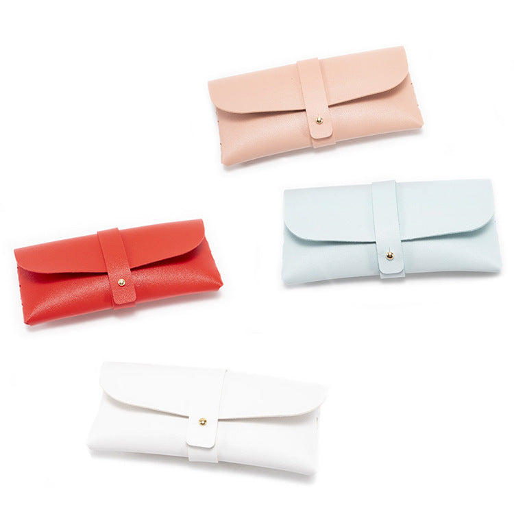 3-Pieces Yellow Chic & Sleek PU Leather Soft Eyeglass Case - Protective Pouch for Sunglasses & Reading Glasses