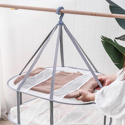 3-Tier Folding Clothes Drying Rack for Flat Drying Wool & Sweaters - Maintains Shape & Prevents Stretching - Space Saving Design