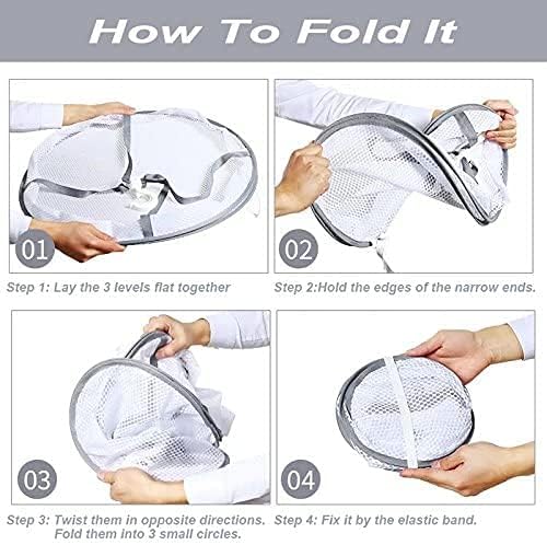 3-Tier Folding Clothes Drying Rack for Flat Drying Wool & Sweaters - Maintains Shape & Prevents Stretching - Space Saving Design