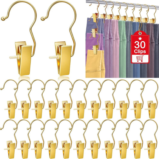 Gold metal boot hangers set with clips for hanging pants, leggings, socks