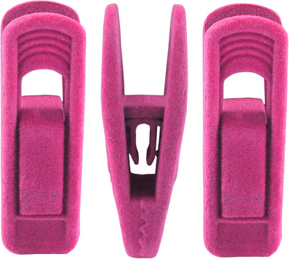 30 Pack Hot Pink Velvet Hanger Clips, Strong Hanger Clips Perfect for Organizing Skirts/Pants/Thin Felt Hangers