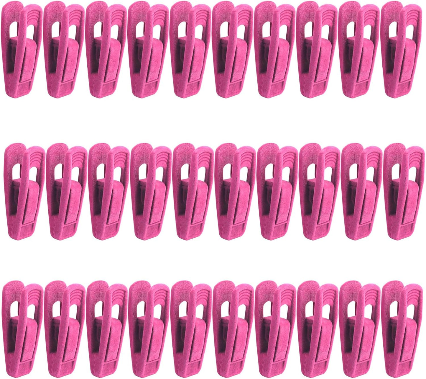 30 Pack Hot Pink Velvet Hanger Clips, Strong Hanger Clips Perfect for Organizing Skirts/Pants/Thin Felt Hangers