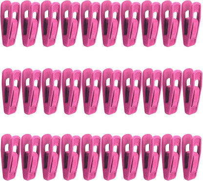 30 Pack Hot Pink Velvet Hanger Clips, Strong Hanger Clips Perfect for Organizing Skirts/Pants/Thin Felt Hangers