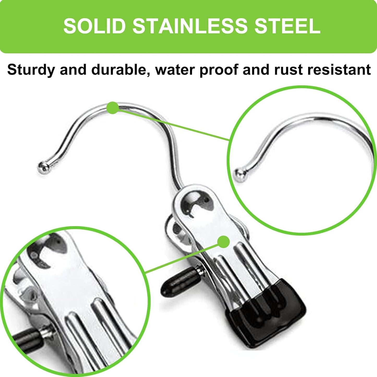 30 Pack Laundry Hooks Hanging Clips Clothes Pins Closet Hanger Organizer + Snap Button Kit with Snaps Pliers, 240 Sets Plastic Snaps for Fabric