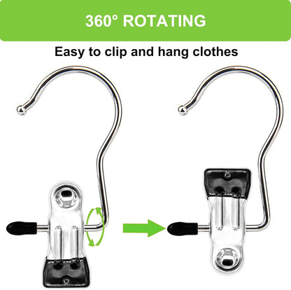 30 Pack Laundry Hooks Hanging Clips Clothes Pins Closet Hanger Organizer + Snap Button Kit with Snaps Pliers, 240 Sets Plastic Snaps for Fabric