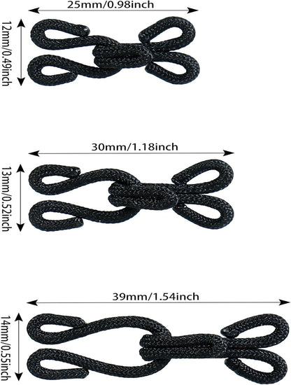 30 Pcs Sewing Hook and Eye Closure Fur Hooks Eyes for Crafts Clothing Locks Bras Coats DIY Craft Projects Pet (Black) BLACK