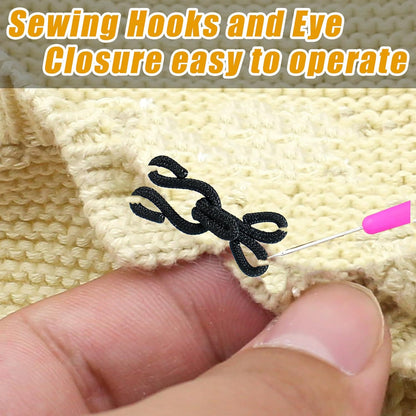30 Pcs Sewing Hook and Eye Closure Fur Hooks Eyes for Crafts Clothing Locks Bras Coats DIY Craft Projects Pet (Black) BLACK
