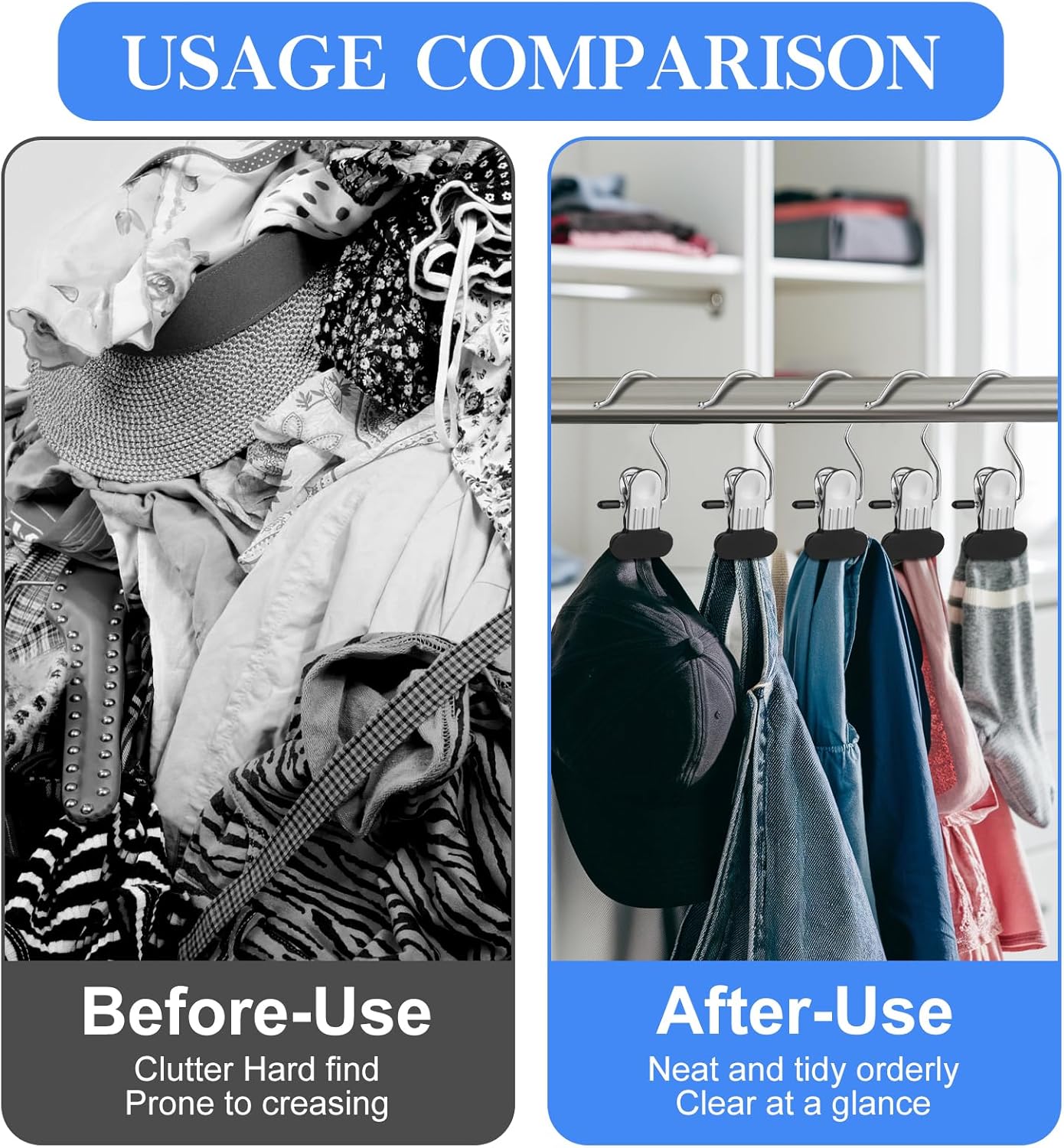 30-Piece Rotating Belt Organizer with Clips Durable Space-Saving Closet Hanger