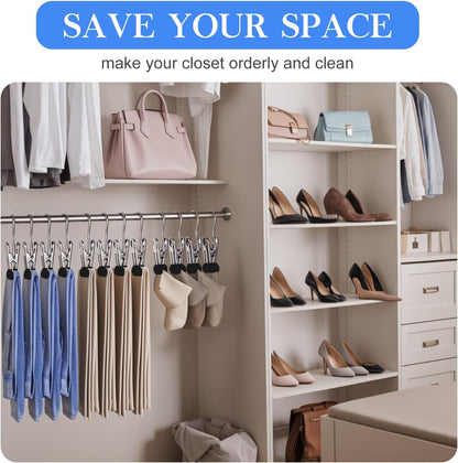 30-Piece Rotating Belt Organizer with Clips Durable Space-Saving Closet Hanger