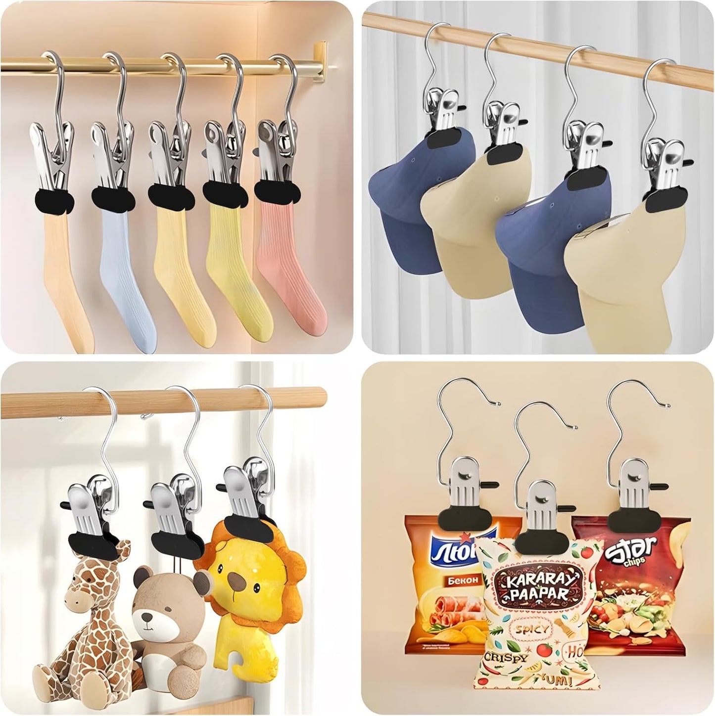 30-Piece Rotating Belt Organizer with Clips Durable Space-Saving Closet Hanger