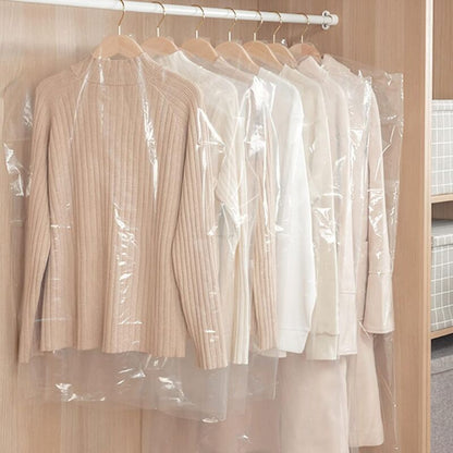 30 Pieces Garment Covers Dustproof Cover Dustproof Pouch Transparent Protective Covers For Dress Suits Coats 60 X 120 Cm