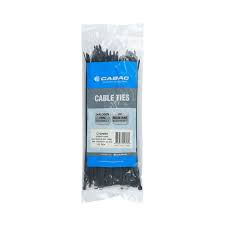 CABAC Standard Duty Cable Ties – 300mm x 4.8mm, UV-Stabilised Black Nylon 66, Packet of 100 | CT290BK | Halogen-Free, Self-Locking for Indoor/Outdoor Use