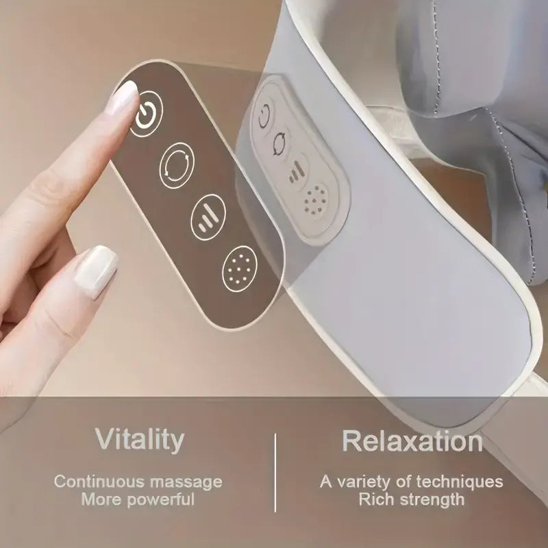 Grey handheld control pad for neck massager with touch buttons