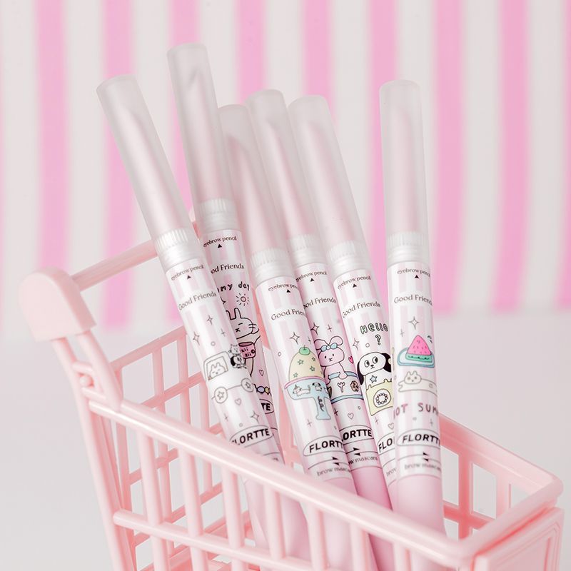 FLORTTE dual-ended eyebrow mascara pack of multiple light pink tubes with applicator wands