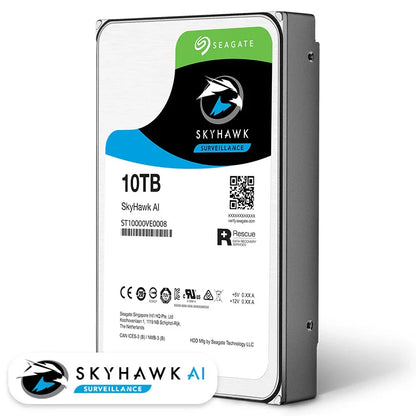 Seagate SkyHawk 10TB Surveillance Hard Drive | 3.5” SATA HDD ST10000VX0004 – NVR/DVR Ready, 64-Camera Support, 24×7 Performance