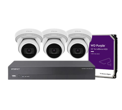 Hanwha Wisenet 5MP CCTV Kit with 4 Cameras and 4-Channel Recorder (HAN-ANE-L8082R-4KIT)
