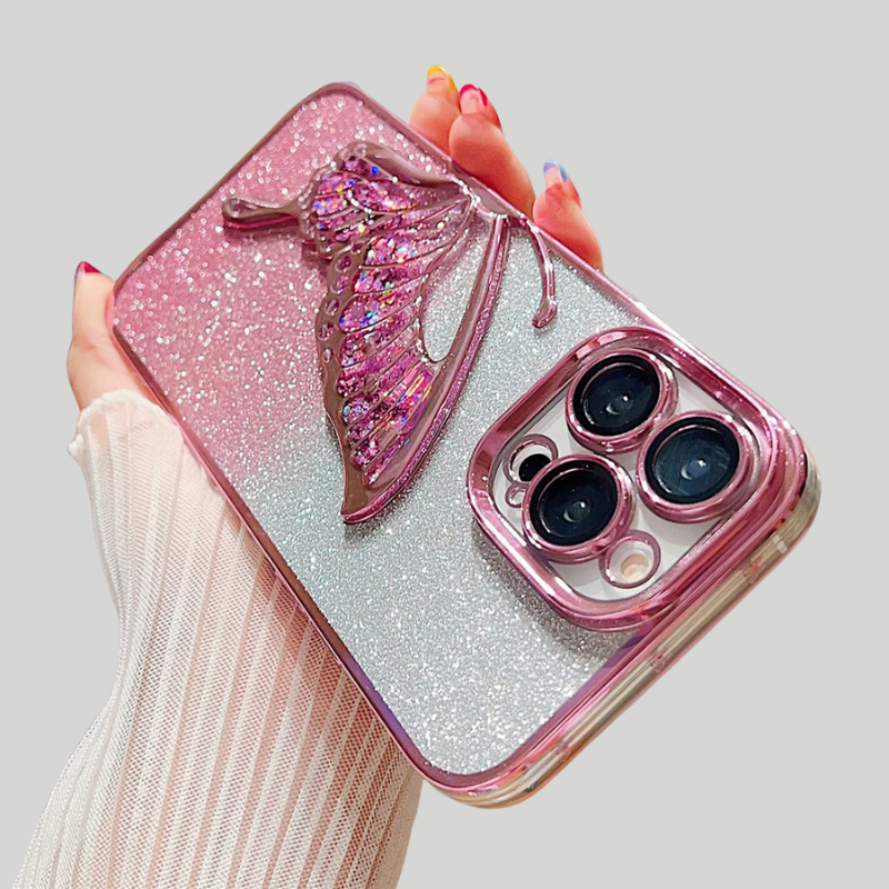 Gradient Butterfly iPhone Shockproof Clear Case