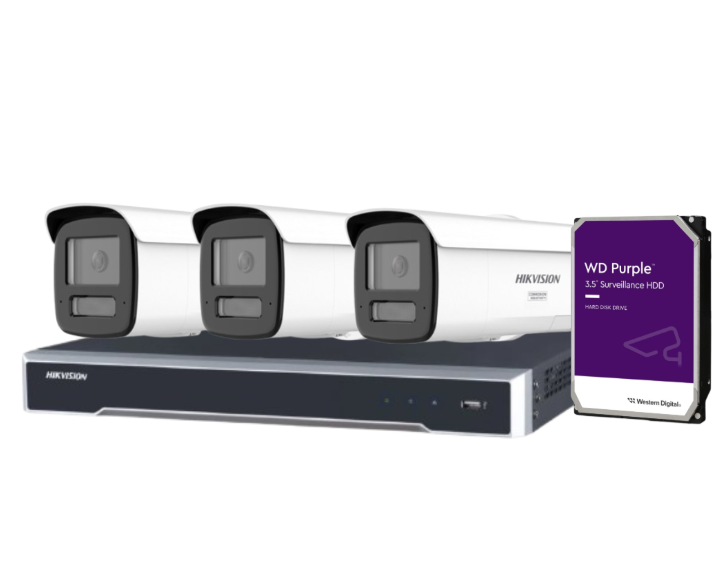 Hikvision 4-Camera 6MP ColorVu Smart Hybrid Light CCTV Kit with DS-7604NI-M1/4P NVR and HDD