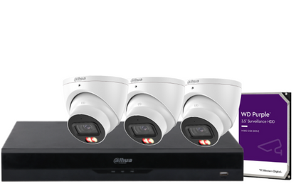 Dahua 4-Camera 6MP CCTV Kit with 4-Channel PoE AI NVR, IPC-HDW3667EM-S-IL-ANZ WizSense Network Cameras + HDD | Complete Surveillance Solution