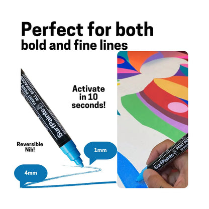 Fluro Acrylic Paint Pens - 4mm Durable Bullet Nibs for All Surfaces – Premium Japanese Quality