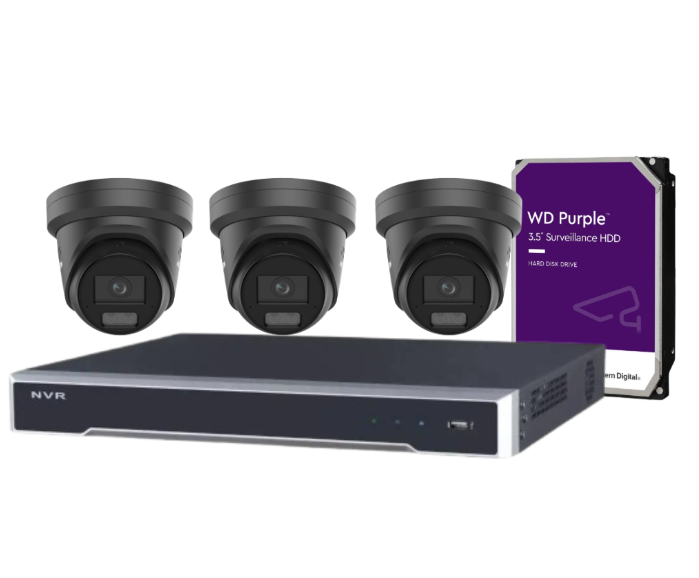 *NEW Hikvision 8MP ColorVu CCTV Kit – 4-Channel NVR DS-7604NI-M1/4P + 4x DS-2CD2387G3-LIS2UY/SL (L)(RB) Cameras, Hybrid Light, Strobe, Audio, PoE, ANZ Compliant