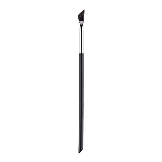 Angled eyeliner brush with slim black handle and angled bristles