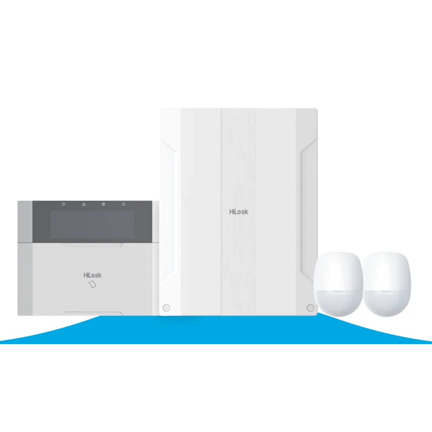 HiLook HA‑ALARM‑KIT1 AX Hybrid Pro Wired Alarm Kit – 8‑Zone Control Panel + Keypad + 2 PIRs + 3 Tags + Siren kit