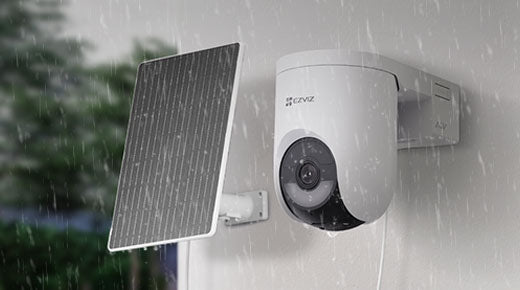 EZVIZ HB8 Lite + 5W Solar Panel Kit – 2K+ Battery-Powered Pan &amp; Tilt Wi-Fi Security Camera