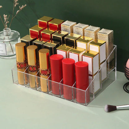 3pcs Transparent Lipstick Organizer Cosmetic Holder Storage Box for Makeup