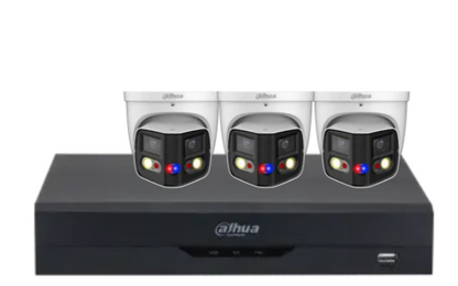 Dahua x4 8MP AI Full-Colour 180° TIOC Duo CCTV Kit with 4-Channel PoE NVR, Dual-Lens WizSense Cameras, and HDD – DH-IPC-PDW3849-A180-AS-PV-ANZ-1