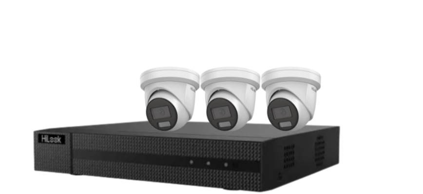 HiLook IPC-T282H-MU  (REPLACED BY T381H)  8MP AI Fixed Turret Network CCTV Camera 4K Kit – Includes 4 Cameras + 4CH NVR + HDD