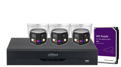 Dahua x4 8MP AI Full-Colour 180° TIOC Duo CCTV Kit with 4-Channel PoE NVR, Dual-Lens WizSense Cameras, and HDD – DH-IPC-PDW3849-A180-AS-PV-ANZ-1