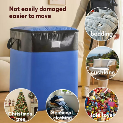 4-Pack 180L Extra-Large Storage Bags, Heavy-Duty, Wear-Resistant, Waterproof Moving Bags - Blue