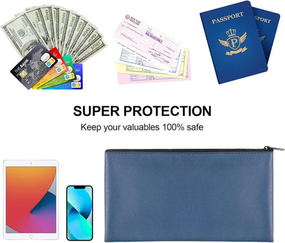 4 Pieces Money Bags With Zipper, 11x6.1 inch Pouch, Bank Bag, Cash Check Wallet, Cosmetics(navy) - Large