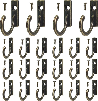 40 Pieces Key Hooks Jewelry Small Hook Wall Mounted Single for Hanging Clothes Hat Kitchen Bathroom Towel Farmhouse Retro Craft Projects Bronze