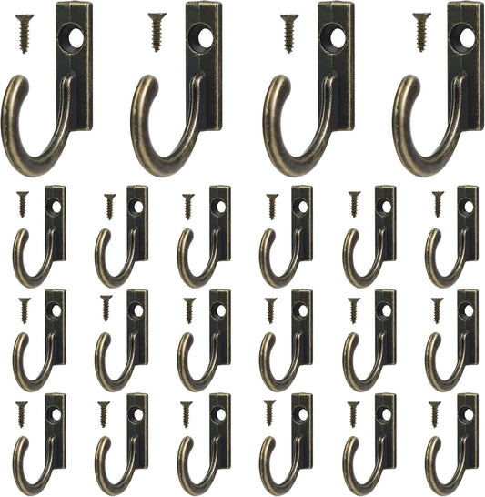 Bronze U-shaped wall key hook with mounting screw, set of hooks