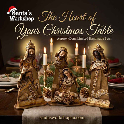 🎄 40cm Handmade Christmas Religious Nativity Set – Holy Family Scene, Christian Christmas Home Decor & Holiday Gift ✨