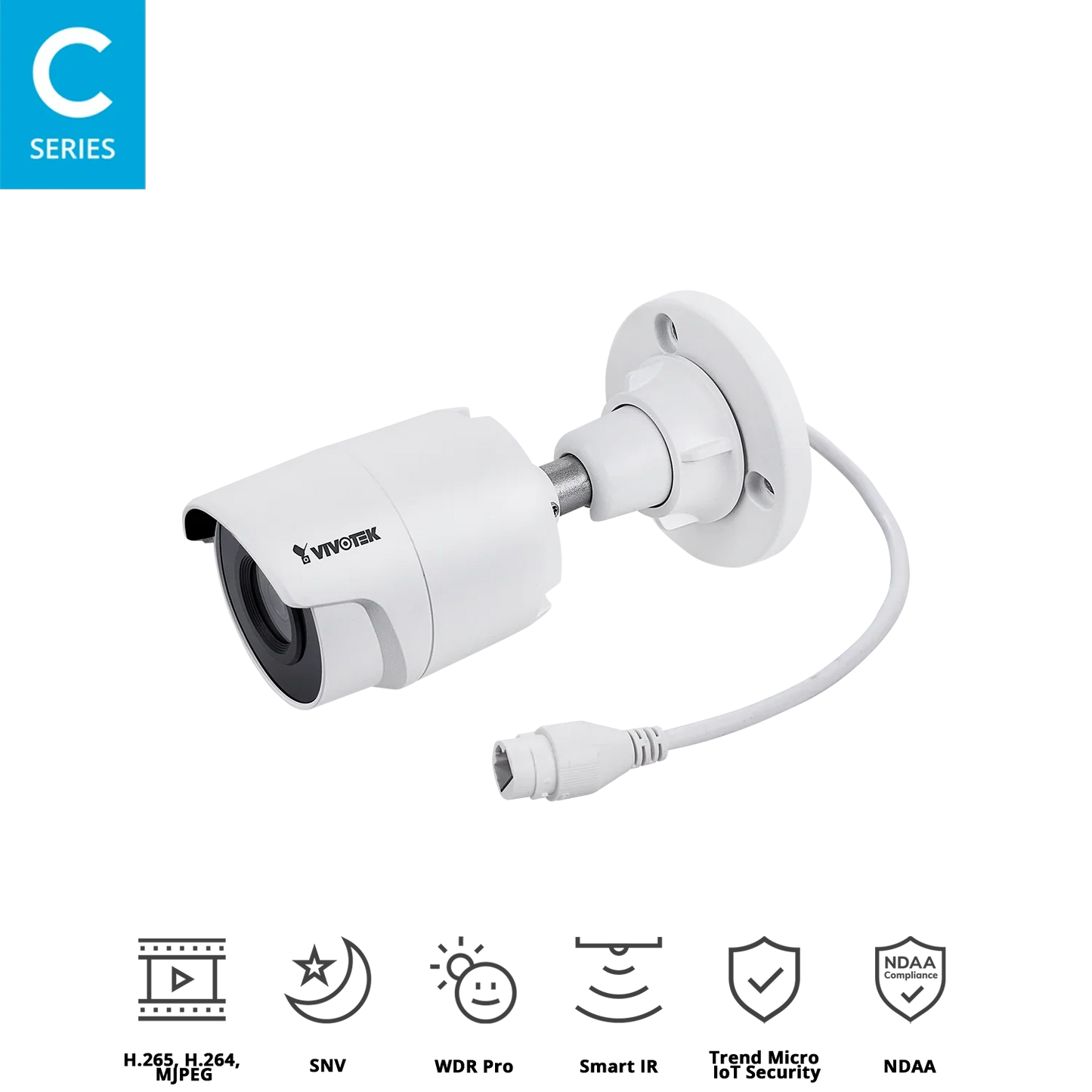 VIVOTEK IB9380-H 5MP Fixed Bullet IP Camera – H.265, Smart IR, 30M Night Vision, IP66, IK10, WDR Pro