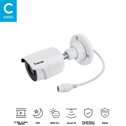 VIVOTEK IB9380-H 5MP Fixed Bullet IP Camera – H.265, Smart IR, 30M Night Vision, IP66, IK10, WDR Pro