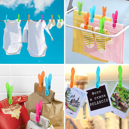48 PCS Windproof clothespins Plastic clothespins for Clothesline Strong Grip Clothes Pegs for Indoor and Outdoor Clothesline Area Clothes Hanger Clip, Clothesline Hanger, Powerful Clothes Hanger